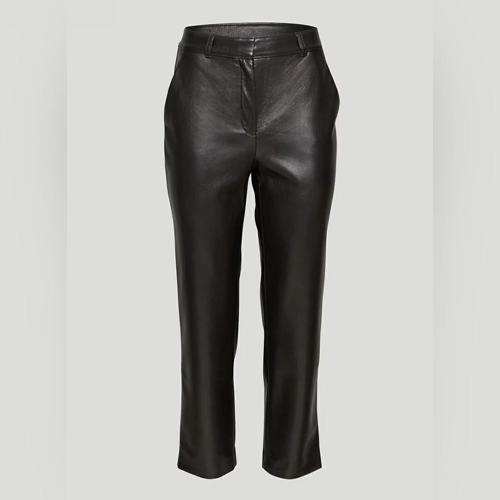 Babaton Black Leather Slacks Pants Size 14